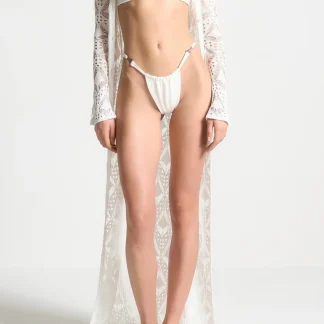 Eiffel Ruched Bikini Bottoms - Off White