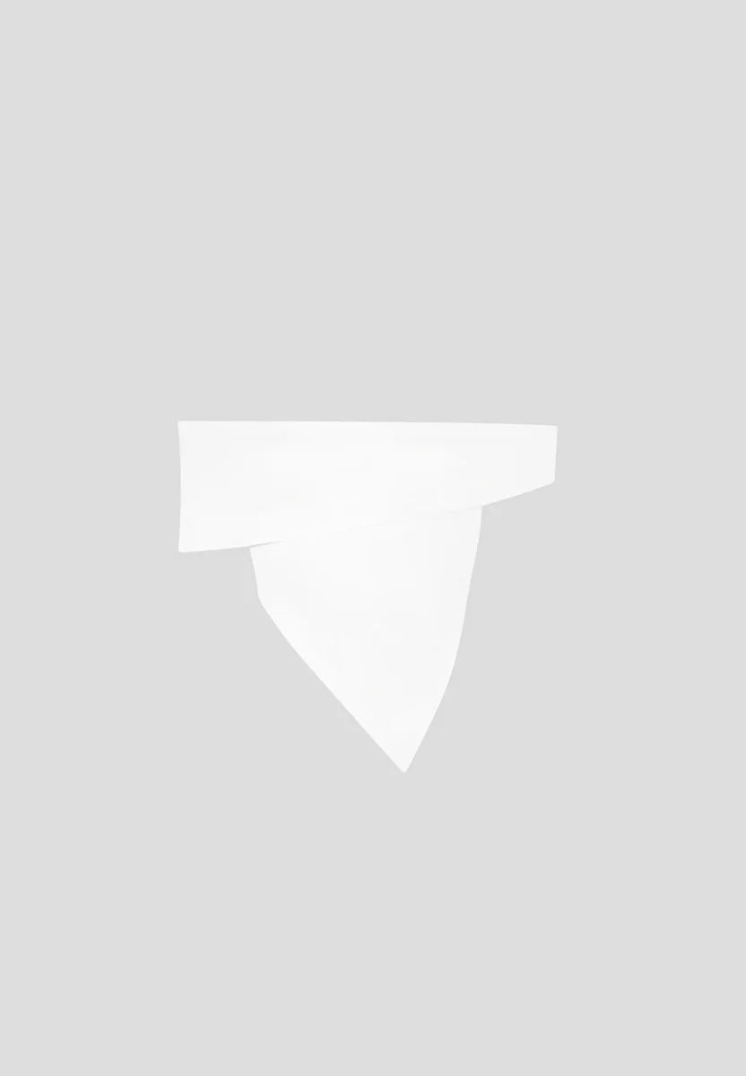 Angled Hem Bardot Top - Off White - Image 7