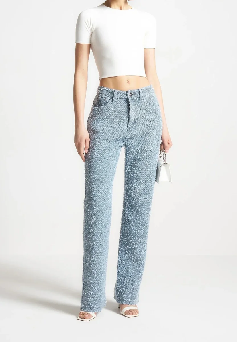 Sara - Boucle Straight Leg Jeans - Light Blue - Image 7
