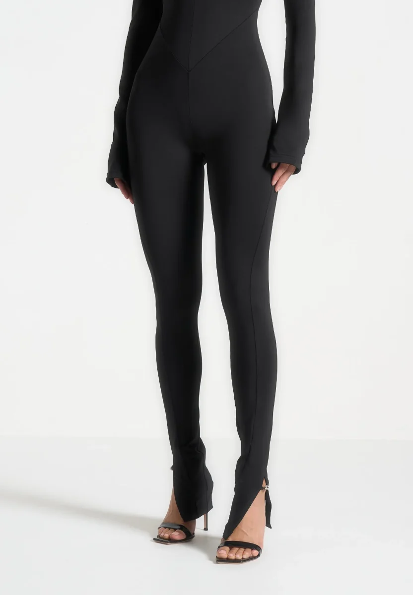 Twisted Bust Off Shoulder Jumpsuit - Black - Image 8