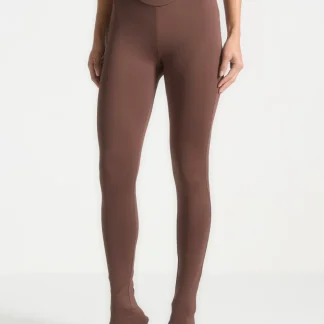 LS001 - High Waisted Leggings - Brown