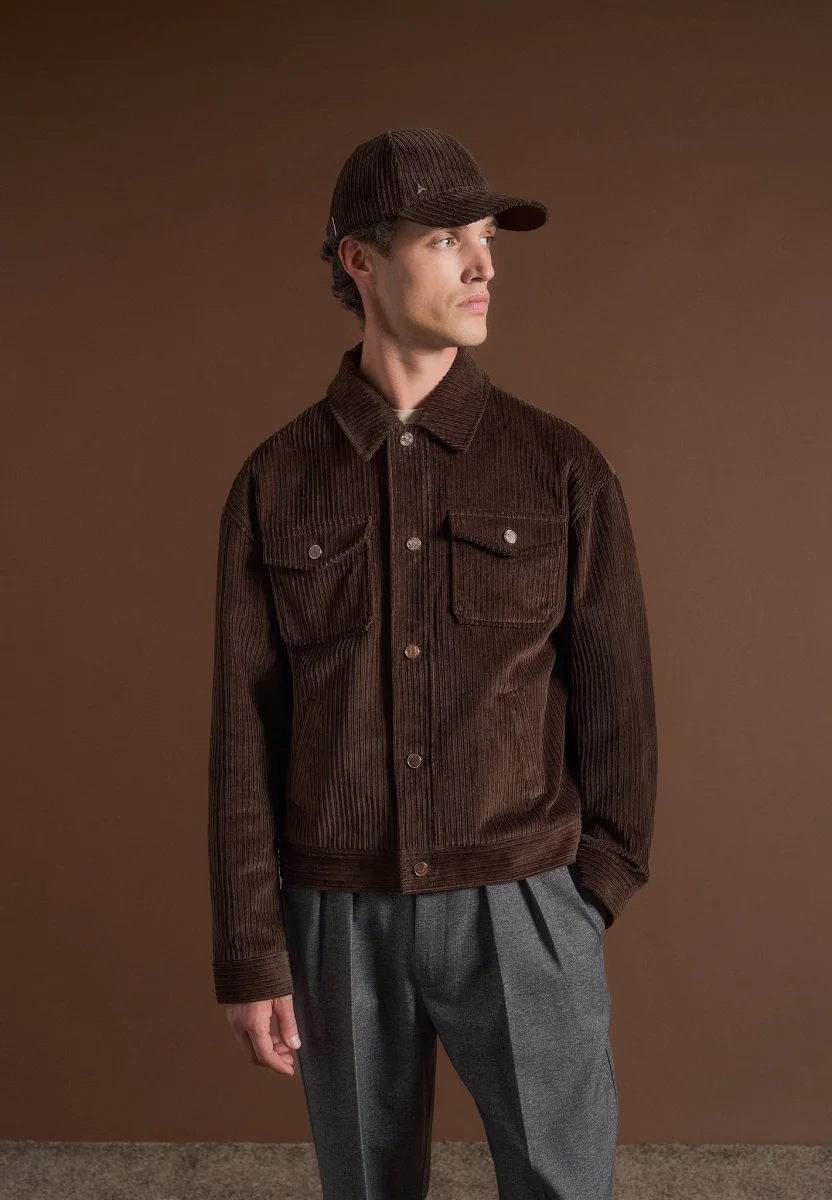 Corduroy Trucker Jacket - Brown - Image 6