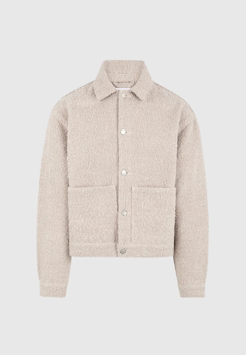 Damien - Boucle Jacket with Back Pleat - Beige - Image 9