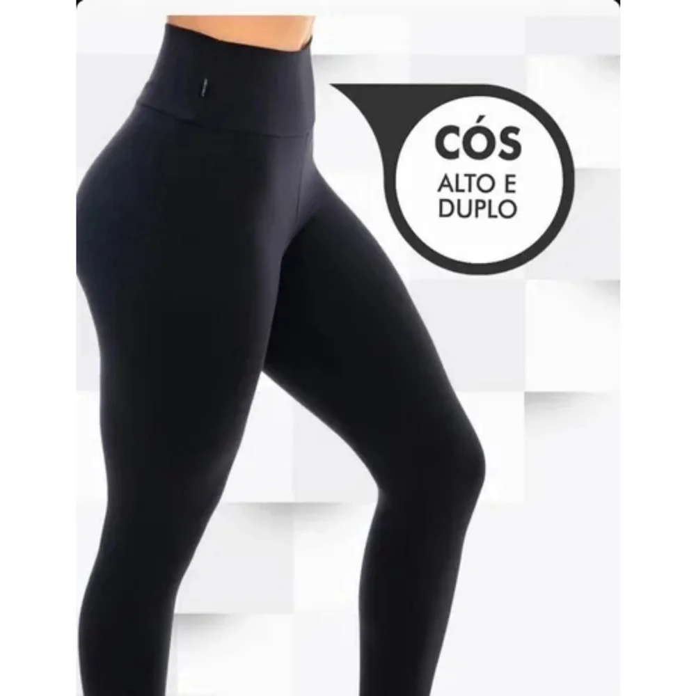 Calça Legging Modeladora Suplex Alta Compressão Anti celulite cós alto duplo - Image 4