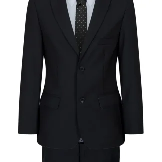 Terno preto de 5 peças para menino: blazer, colete, camisa, gravata e calça para casamento e funeral.