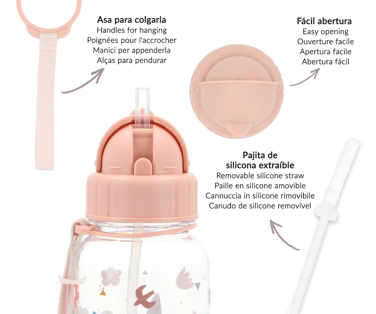 Garrafa de Plástico Infantil Personalizável - Geometric Nature - Image 5