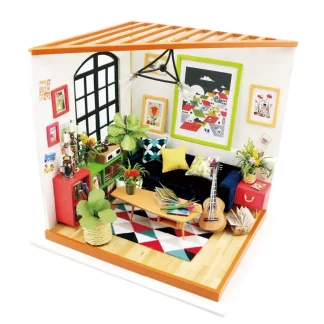 Casinha de Montar Miniatura DIY – SALA DE ESTAR estilo Retrô – Frete Grátis