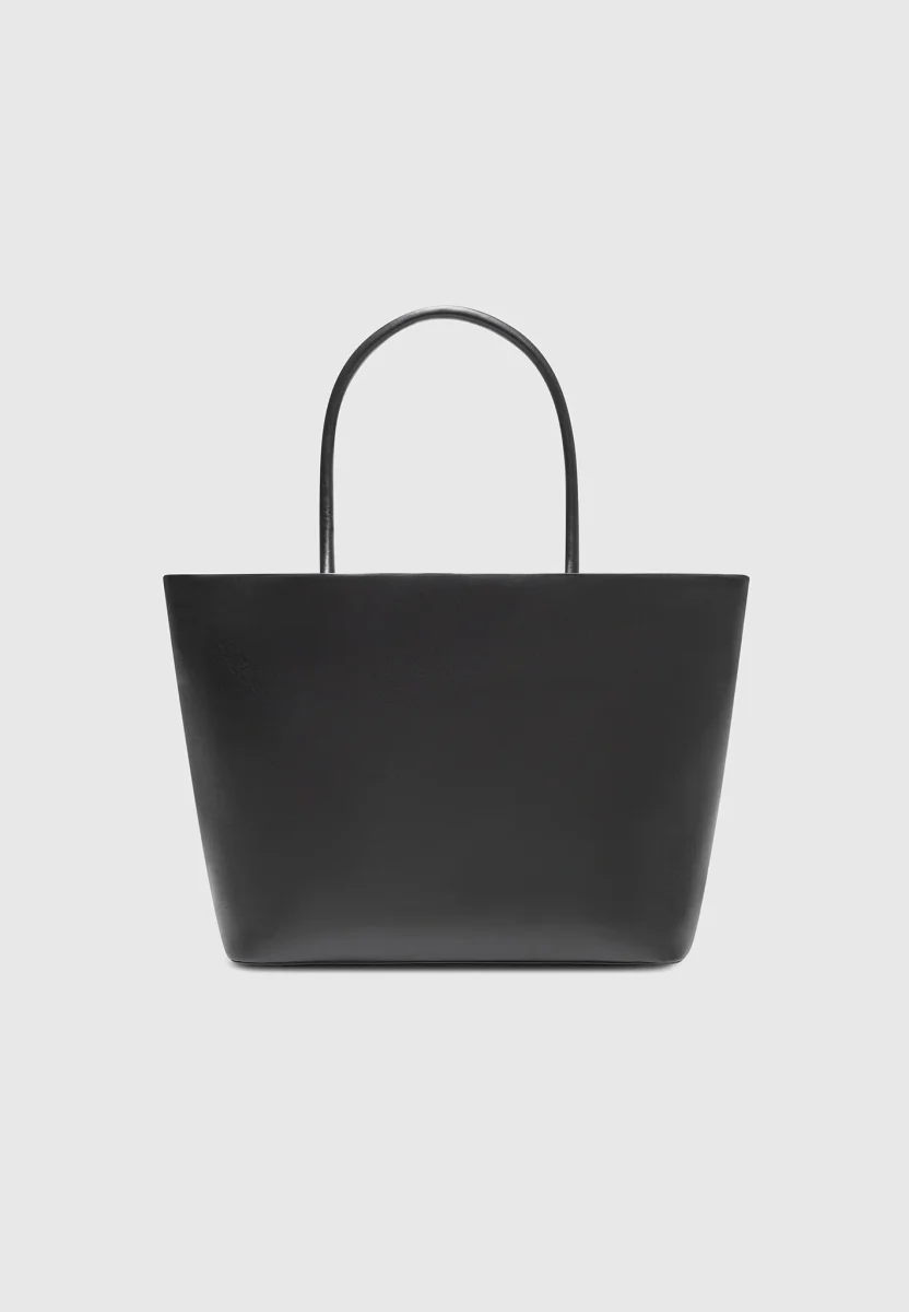 Leather Eiffel Tote Bag - Black - Image 7