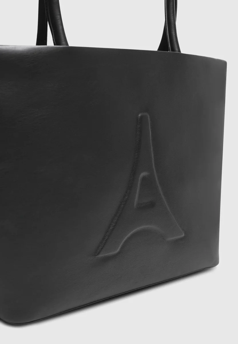 Leather Eiffel Tote Bag - Black - Image 6