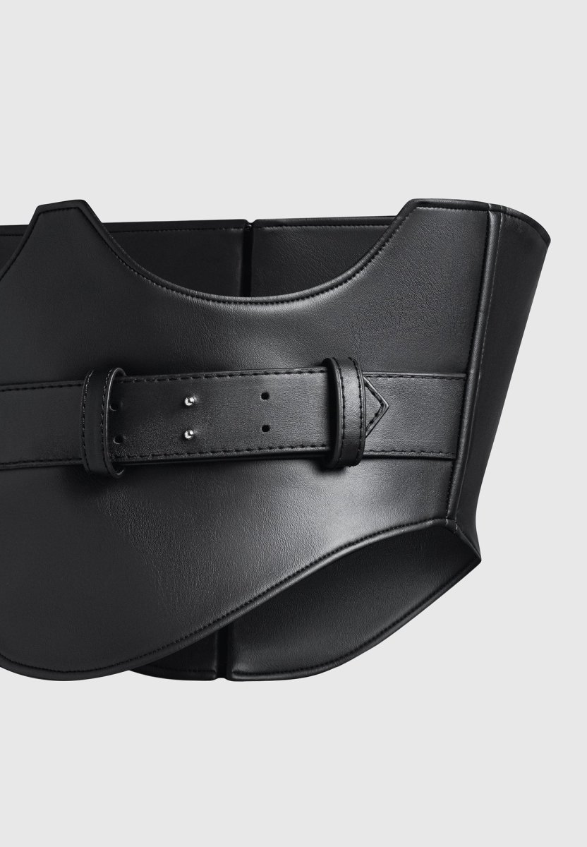 Leather Corset Belt - Black - Image 5