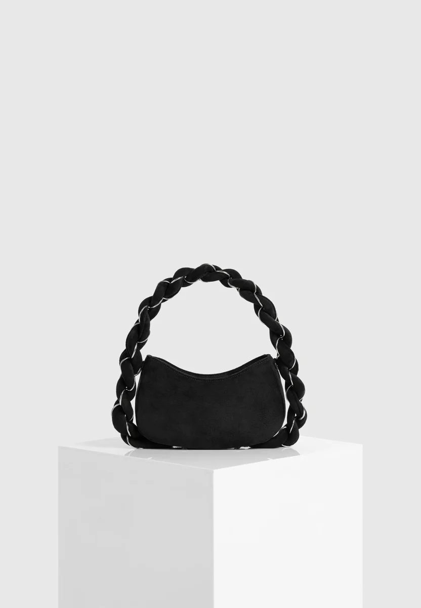 Somme - Suede Handbag - Black/Silver - Image 7