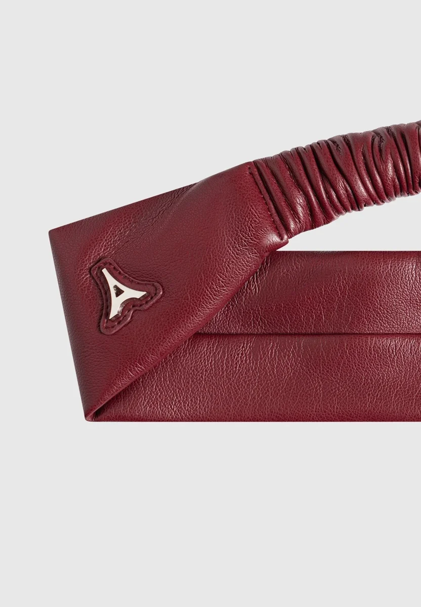 Lilou - Leather Eiffel Headband - Wine Red - Image 4