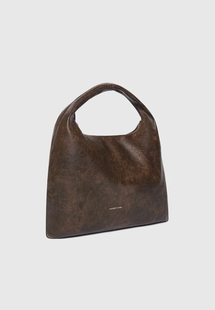 Aubin - Vintage Leather Hobo Bag - Brown - Image 4