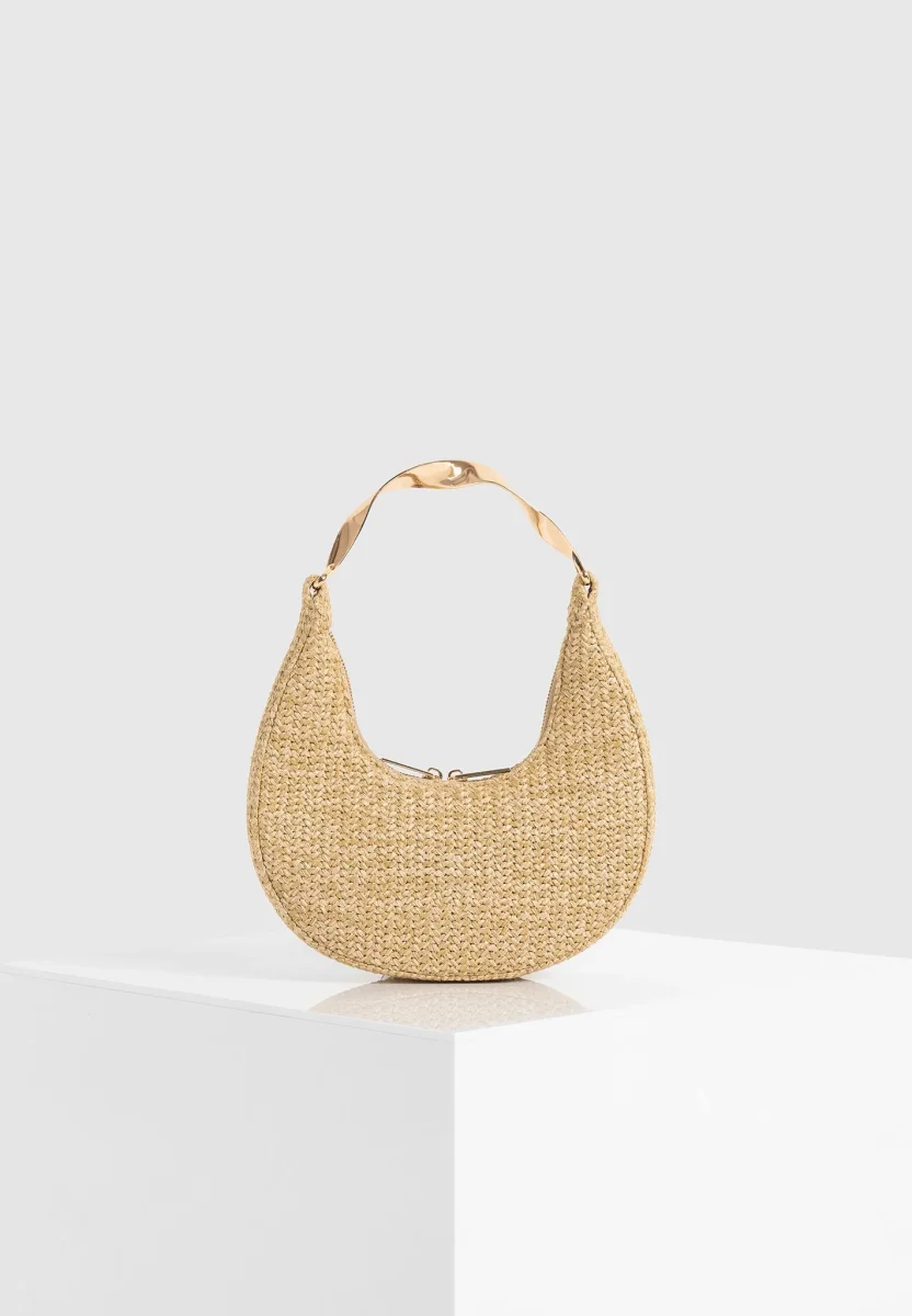 Sadie - Raffia Crescent Bag - Natural - Image 5