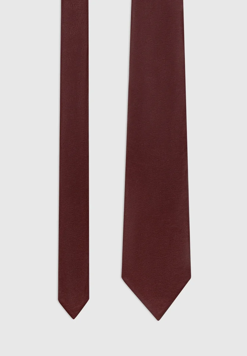 Ash - Leather Tie - Wine Red - Image 5