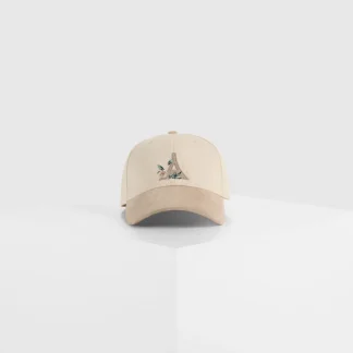 Floral Eiffel Suede Contrast Cap - Beige