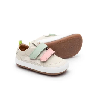 Ténis Respeitadores do Pé da Criança Tip Toey Joey - Landy TAPIOCA/ BLOSSOM PINK/ MINT