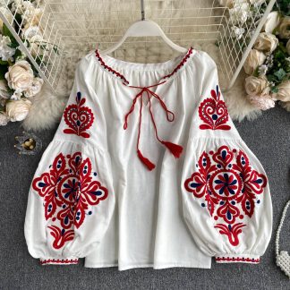 Blusa Hippie Chic Manga Longa