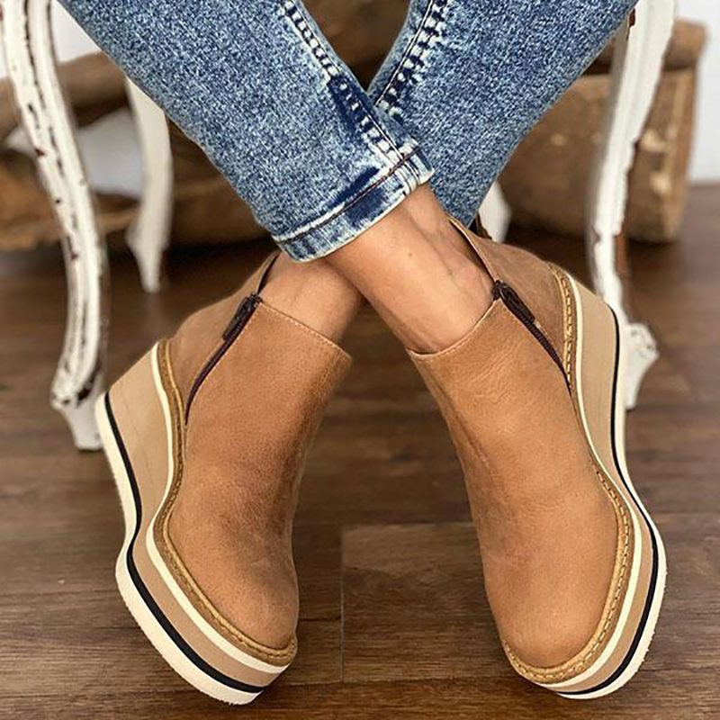 Bota Plataforma Modelo Boho Vibes Anabela - Image 8