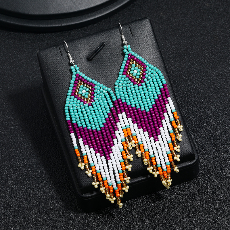Brinco Boho Miçanga Losango