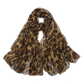 Cachecol Boho Estampa Leopardo