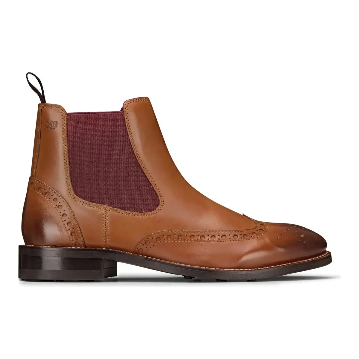 Botas Brogue masculinas de couro legítimo, estilo clássico, marrom e bege, para ocasiões formais e elegantes, estilo Londres. - Image 2
