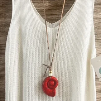 Colar búzio vermelho – Refª 507034