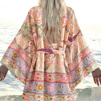 Kimono Estampado Mangas Amplas