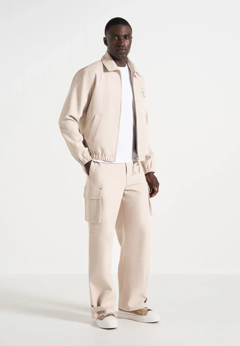 Mathis - Twill Signature Wide Leg Cargo Pants - Beige - Image 3