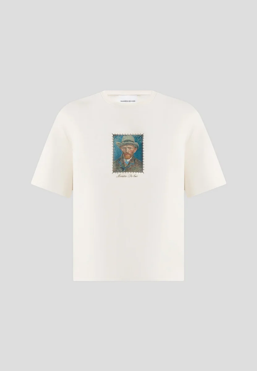 Anders - Almond Blossoms Cotton T-Shirt - Cream - Image 7