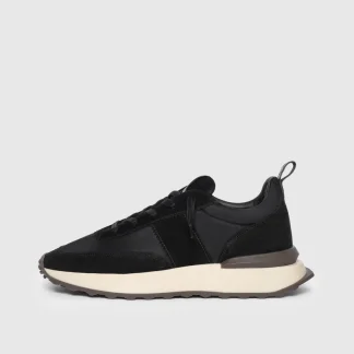 Monaco - Suede and Nylon Runner - Black