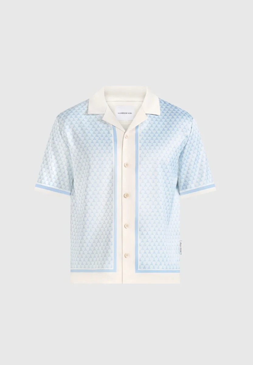 Idriss - Eiffel Monogram Resort Shirt - Pale Blue - Image 6