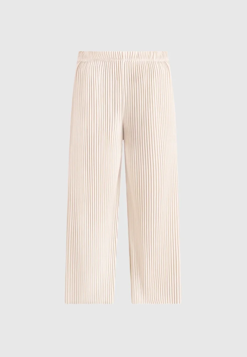 Jonas - Pleated Wide Leg Pants - Cream - Image 6