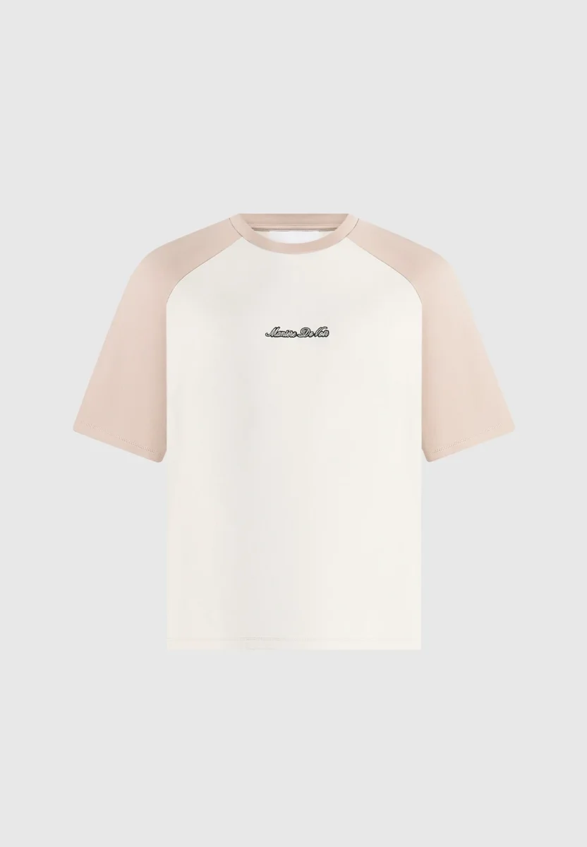 Unisex Signature Raglan Cotton T-Shirt - Cream/Beige - Image 9