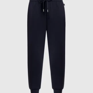 JS008 - Neoprene Minimal Tapered Fit Cuffed Joggers - Navy
