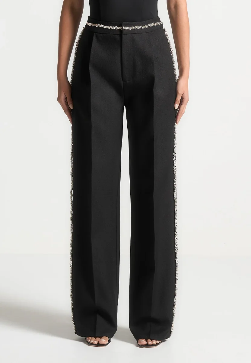Patricia - Embellished Tailored Pants - Black - Image 3