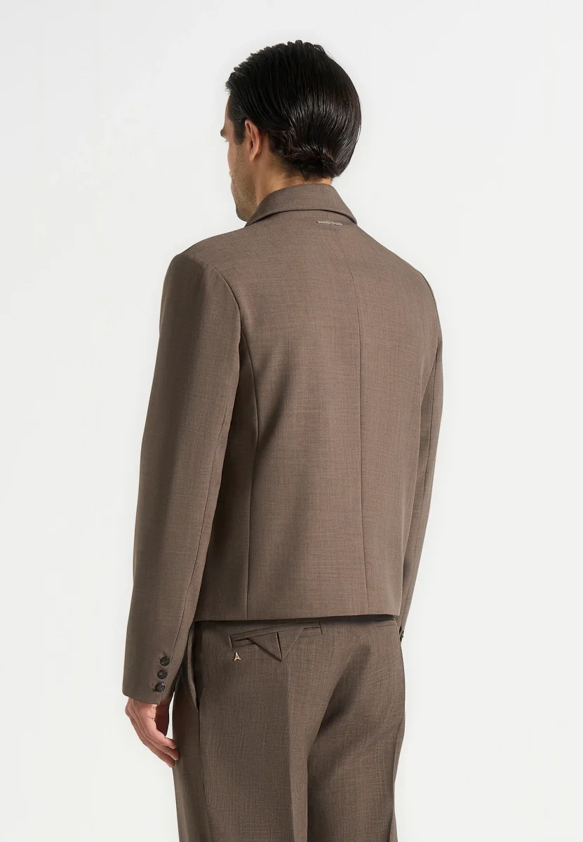 Silas - Tailored Cropped Blazer - Taupe - Image 5