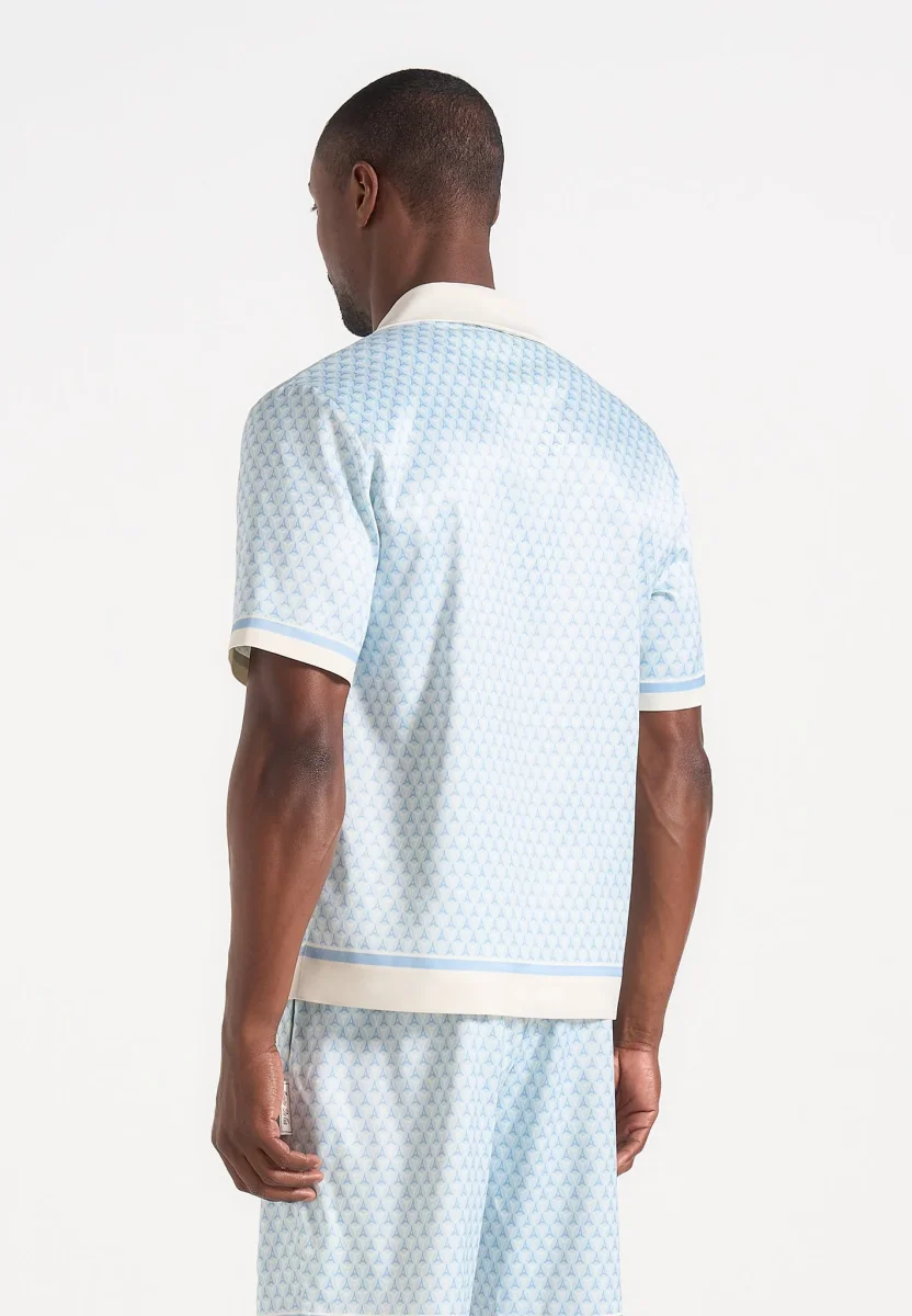 Idriss - Eiffel Monogram Resort Shirt - Pale Blue - Image 4