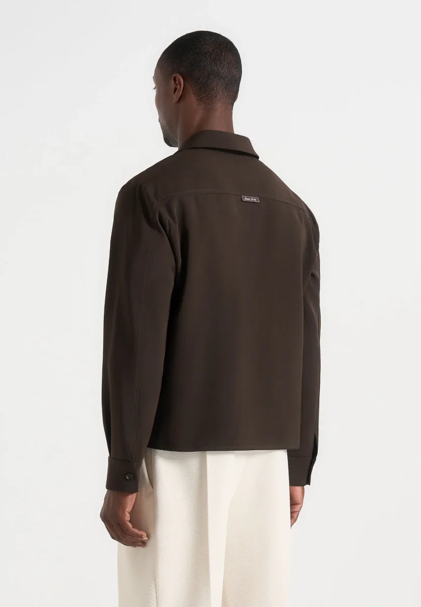 Valen - Applique Detail Long Sleeve Shirt - Brown - Image 6