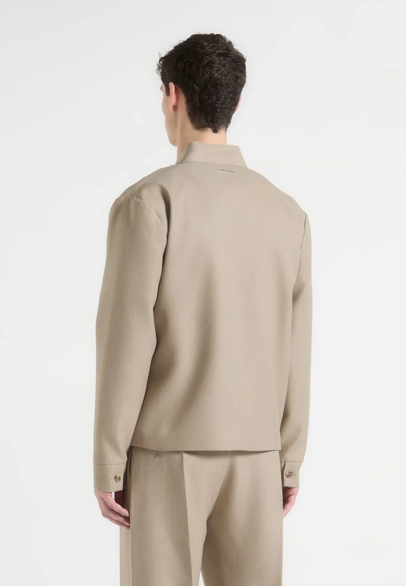 Robin - Textured Kimono Wrap Jacket - Beige - Image 5