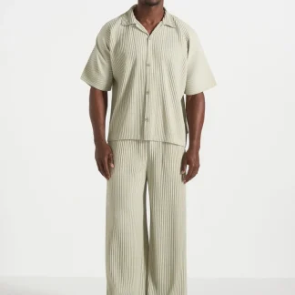 Jonas - Pleated Wide Leg Pants - Sage