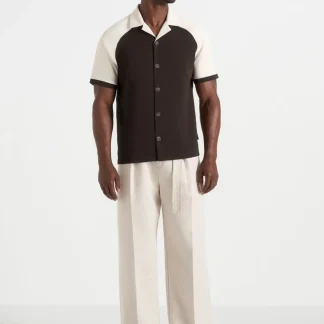 Salim - Contrast Raglan Shirt - Brown/Cream