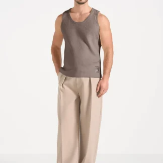 VS001 - Ribbed Cotton Tank Top - Mushroom