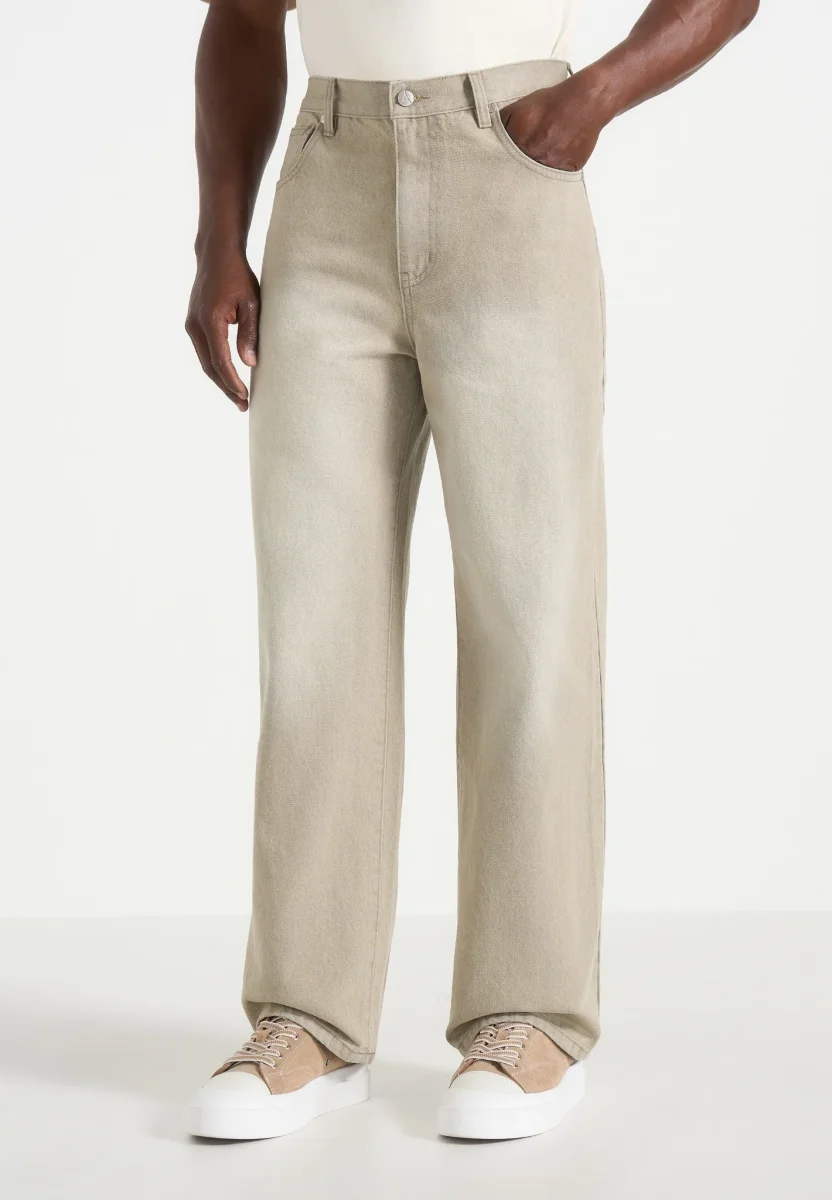 DN002 - Relaxed Fit Denim Jeans - Beige