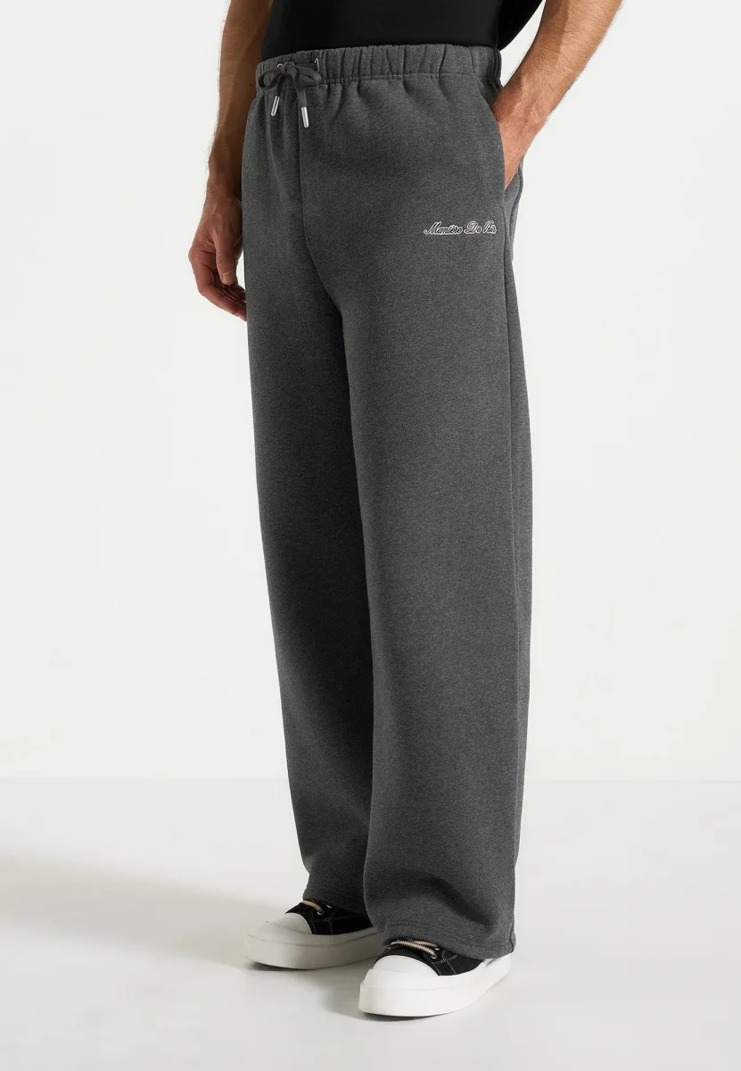 JS003 - Unisex Signature Wide Leg Joggers - Charcoal Grey - Image 3