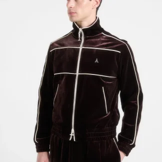 Eiffel Velour Track Jacket - Brown
