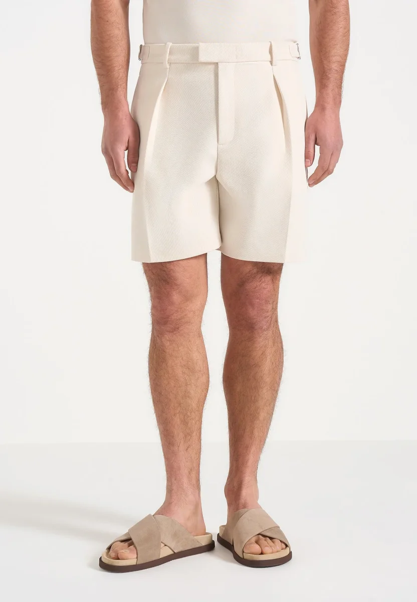 Marin - Tailored Pleated Shorts - Cream