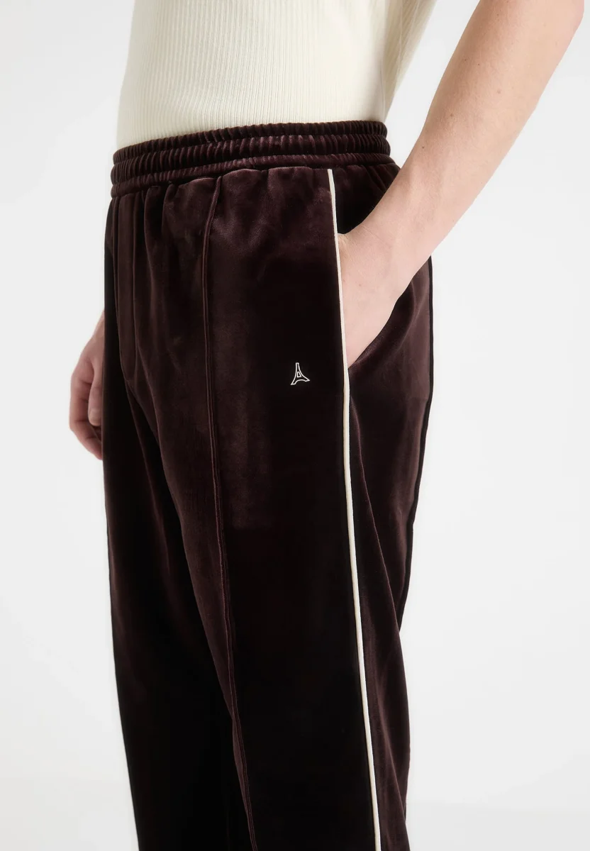 Eiffel Velour Track Pants - Brown - Image 5
