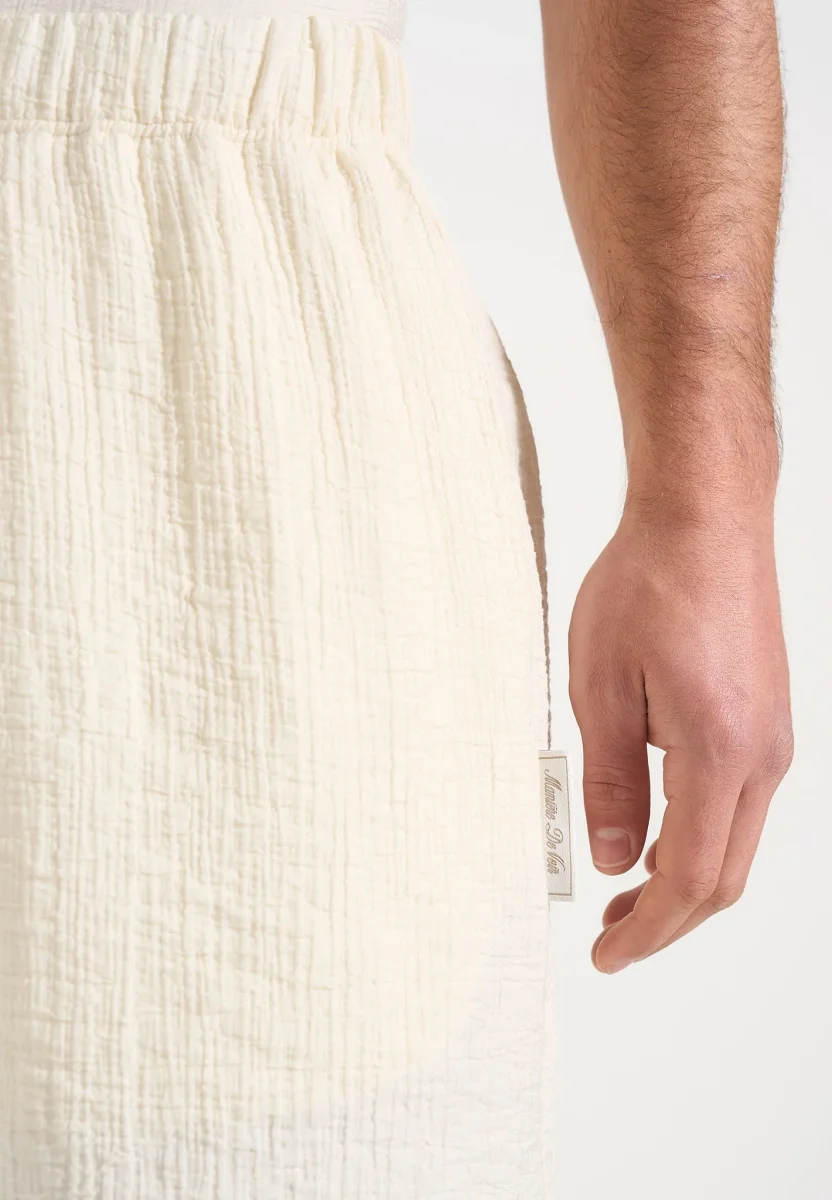 Ari - Unisex Textured Shorts - Cream - Image 4