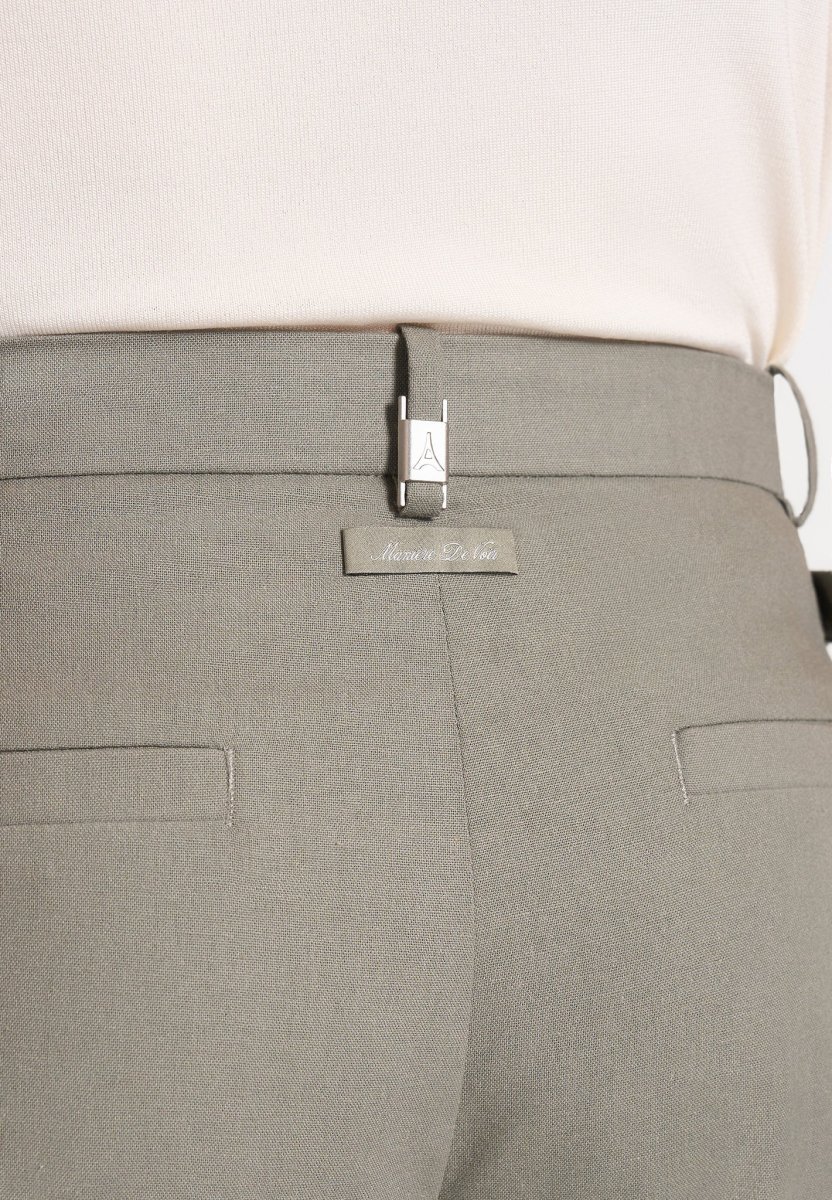 Dorian - Pleated Linen Pants - Khaki - Image 6